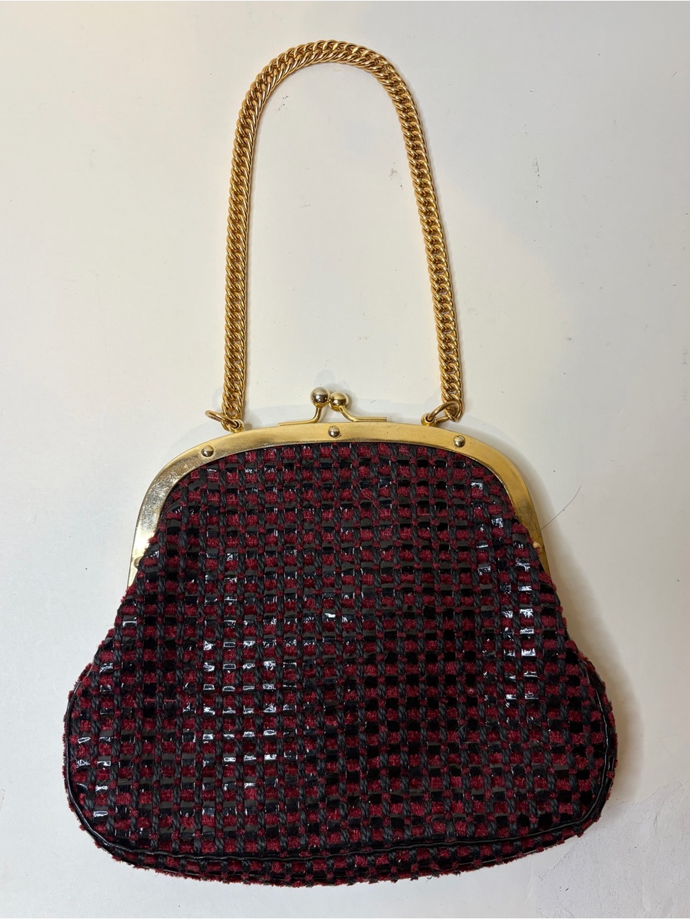 VTG 60s Koret Italy Woven Chenille Evening Bag Clutch